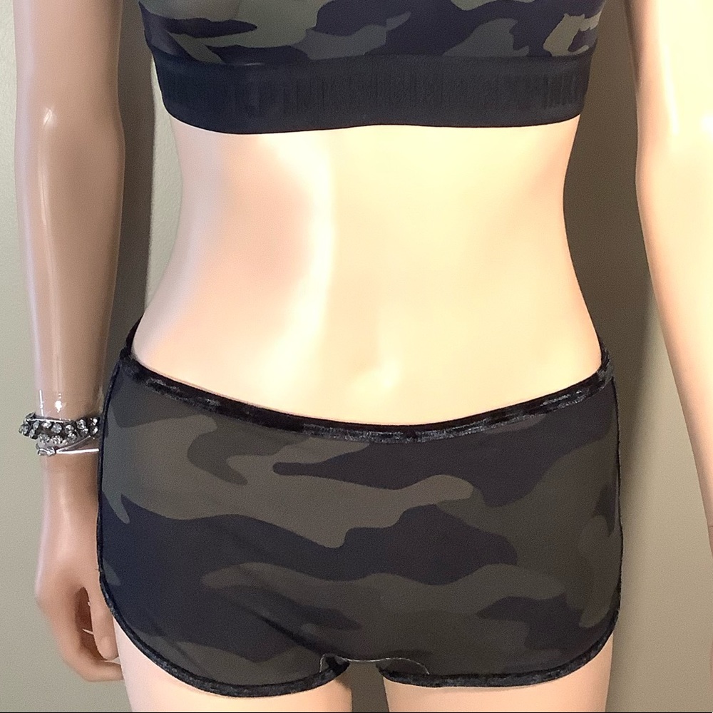 Pink Victoria Secret Camo Bra & Boyshorts - Picture 10 of 11